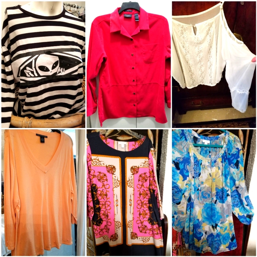 Assorted Tops. Blue Floral Is XXL. Will Bundle All 6 For $60